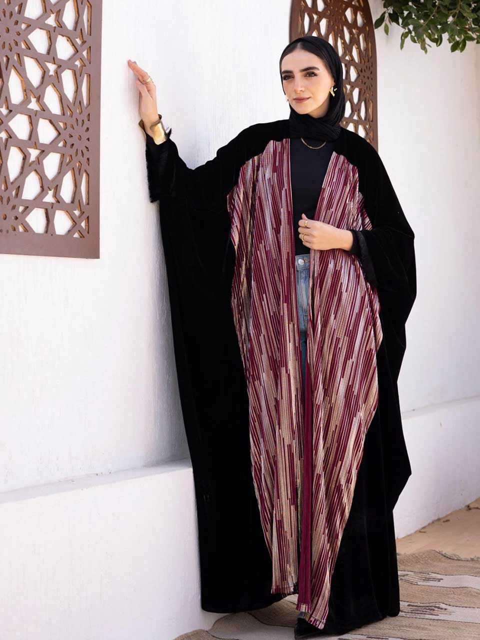 3 Suede fringed kaftan - Image 1