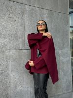 Oversized Blouse- Burgundy - Image 4