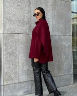 Oversized Blouse- Burgundy - Image 2