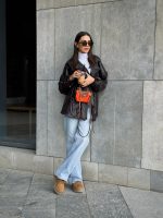 Armor puff sleeves leather Jacket - Image 3