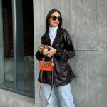 Armor puff sleeves leather Jacket