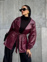 Armor puff sleeves leather Jacket - Image 4
