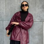 Armor puff sleeves leather Jacket