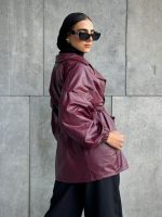 Armor puff sleeves leather Jacket - Image 2