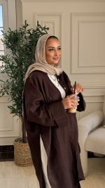 Brown linen oversized shirt - Image 3
